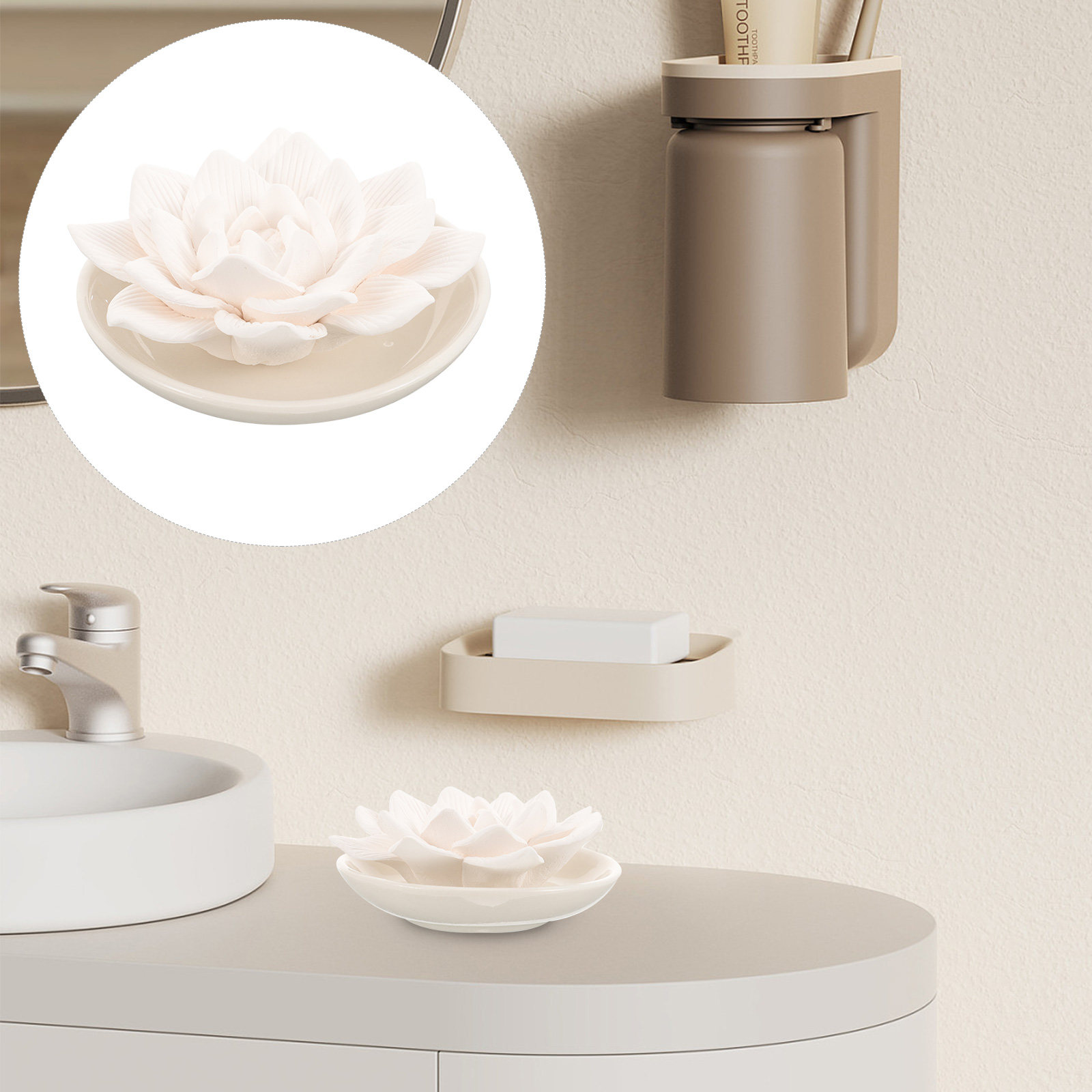 Home Bathroom Essentials - Stone Diffuser Flower Passive Aromatherapy Diffuser