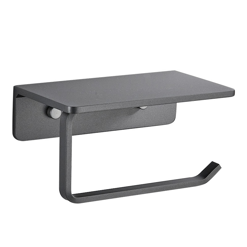 Home Bathroom Paper Towel Dispenser - Aluminum Grey/Black Paper Towel Rack Bathroom