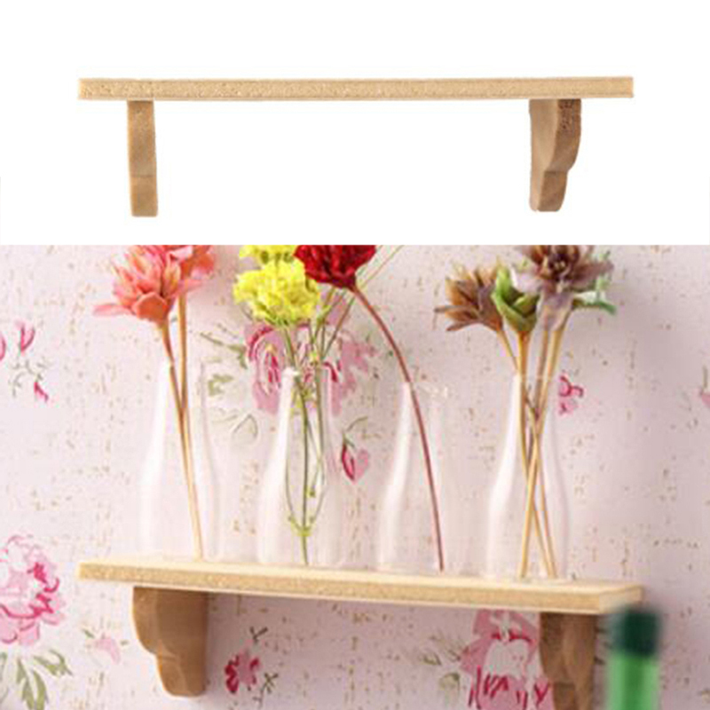 Home Bathroom Wall Decor - 🛒1pcs 1:12 Dollhouse Wood Wall Shelf