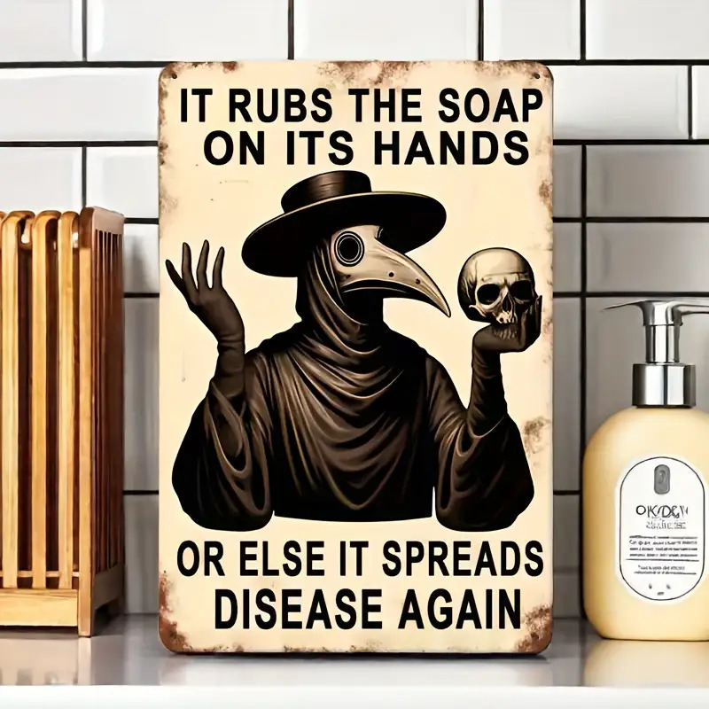 Home Bathroom Wall Decor - Vintage Hand Washing Reminder, Wall Hanging