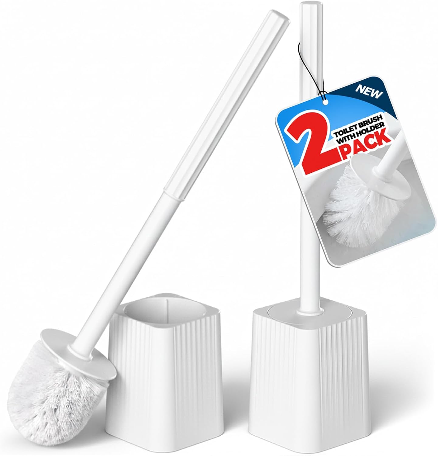 Home Bathroom Essentials - 2Pack Toilet Bowl Brush and Holder