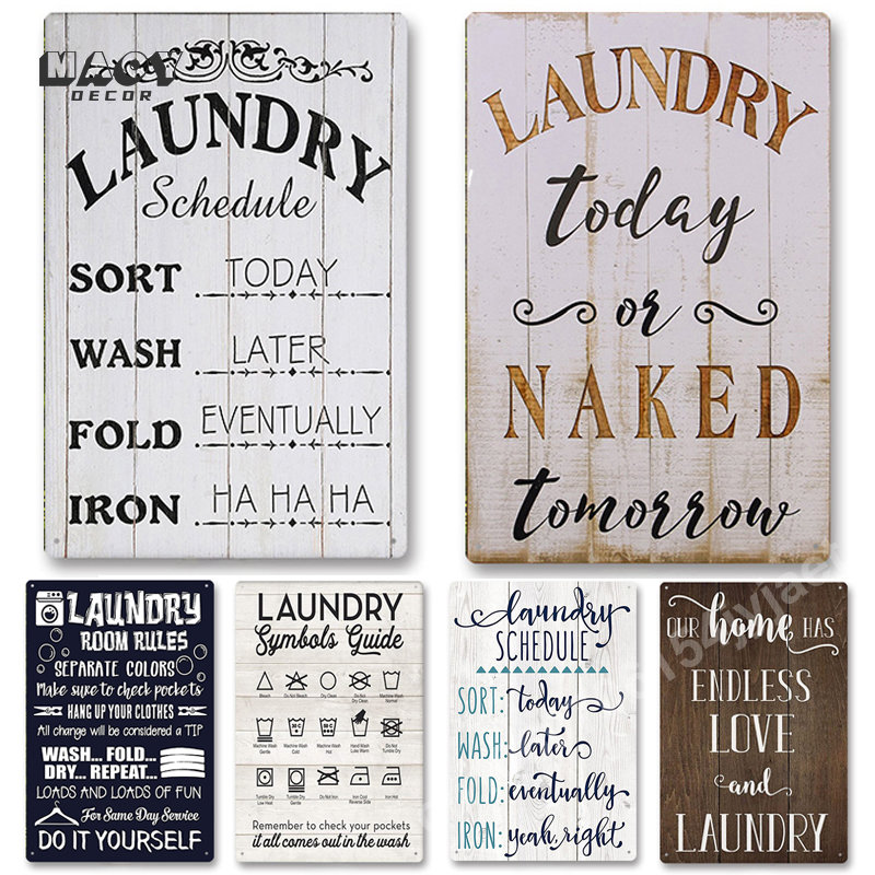Slogan Metal Tin Sign Laundry  - Home Bathroom Wall Decor avis et prix