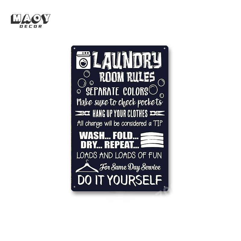 Slogan Metal Tin Sign Laundry  - Home Bathroom Wall Decor avis et prix