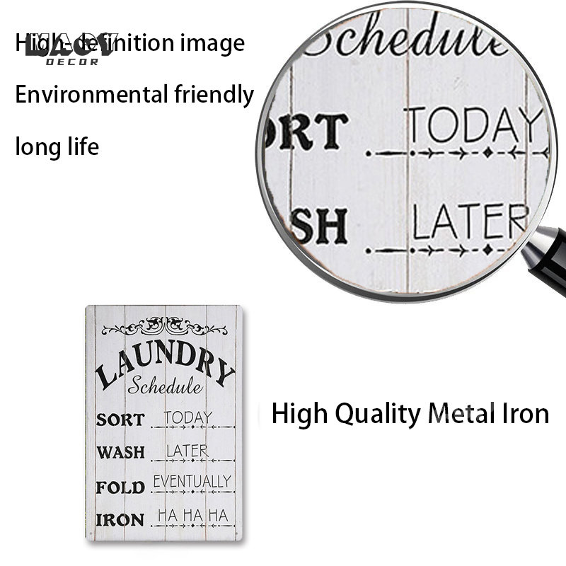 Slogan Metal Tin Sign Laundry  - Home Bathroom Wall Decor avis et prix
