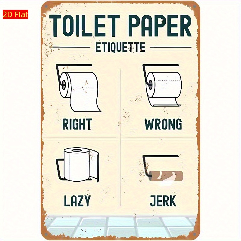 Wooden Toilet Paper Etiquette  - Home Bathroom Etiquette avis et prix