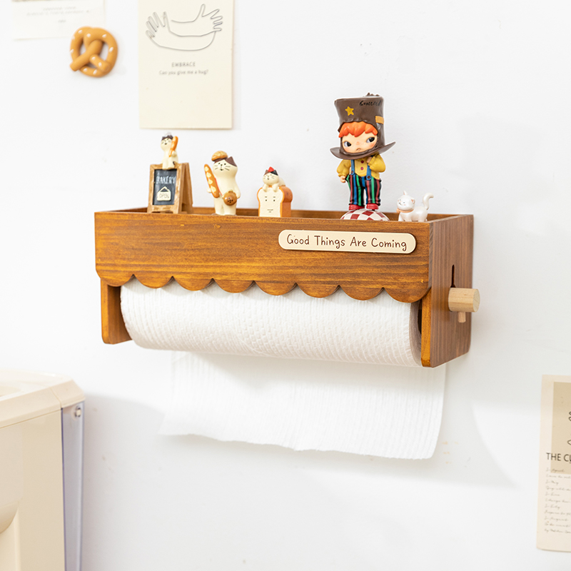 Wood Wall Mounted Paper Towel  - Home Bathroom Paper Towel Dispenser avis et prix
