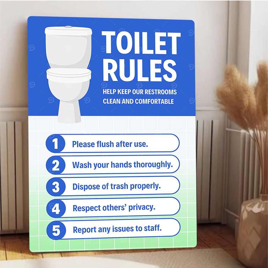 Custom Toilet Rules Metal Sign - Home Bathroom Etiquette avis et prix