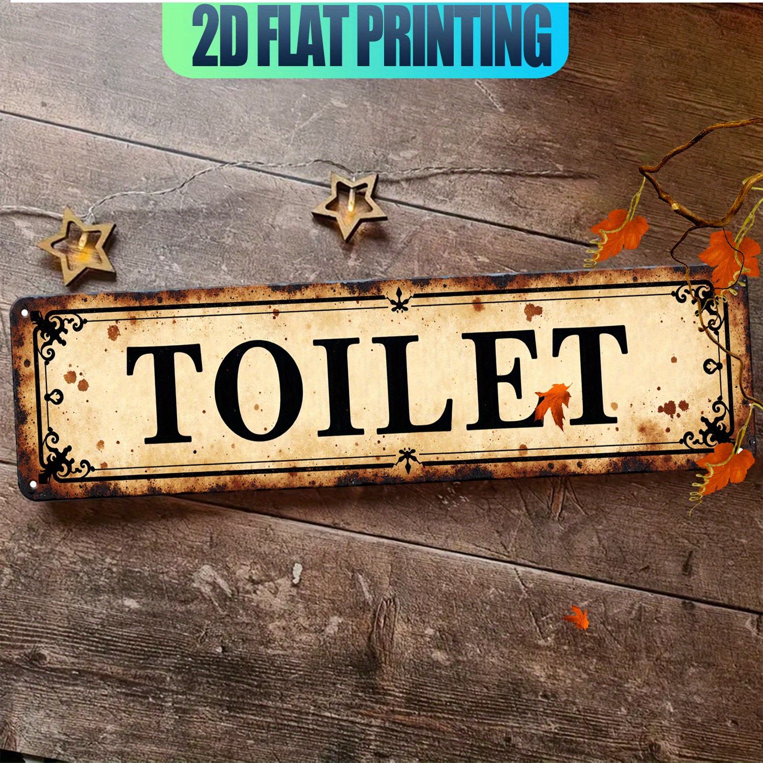 2D Flat, Vintage Aluminum Wall - Home Bathroom Wall Decor avis et prix