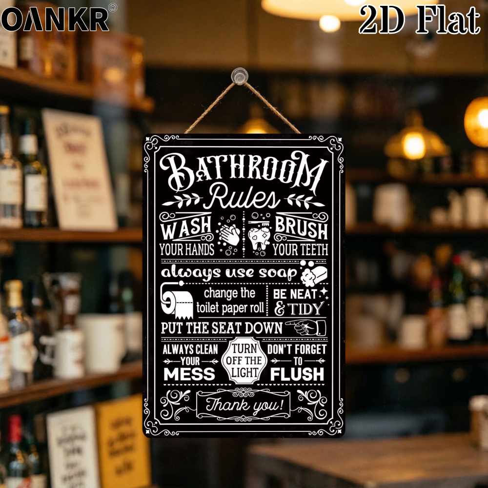 Vintage Bathroom Rules Poster  - Home Bathroom Etiquette avis et prix