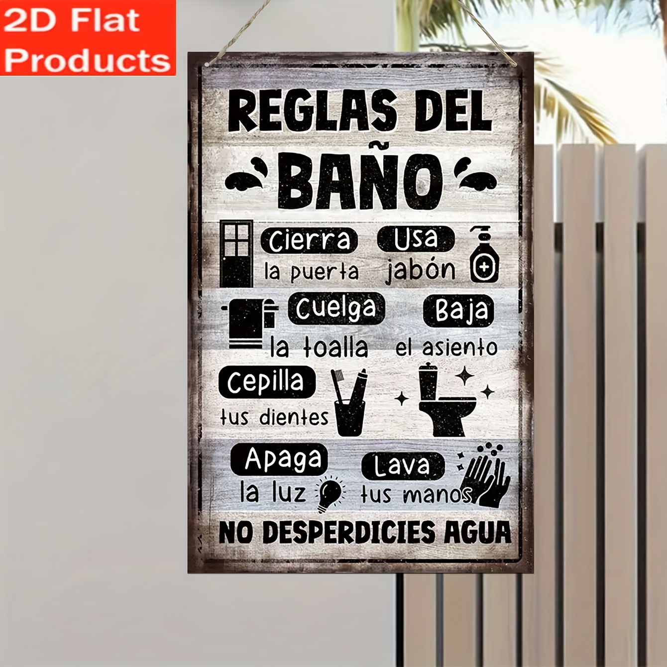 Vintage Spanish Bath Metal Sig - Home Bathroom Etiquette avis et prix