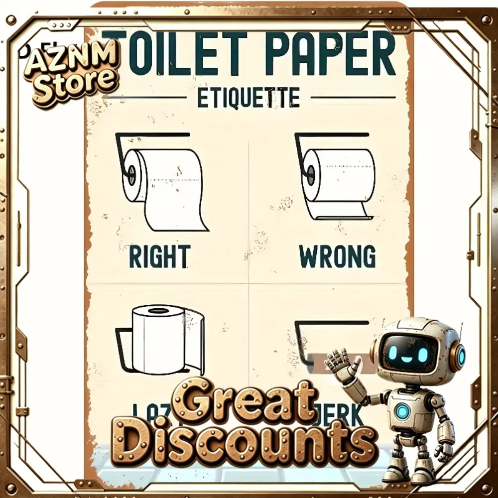 Toilet Paper Etiquette Sign 2D - Home Bathroom Etiquette avis et prix