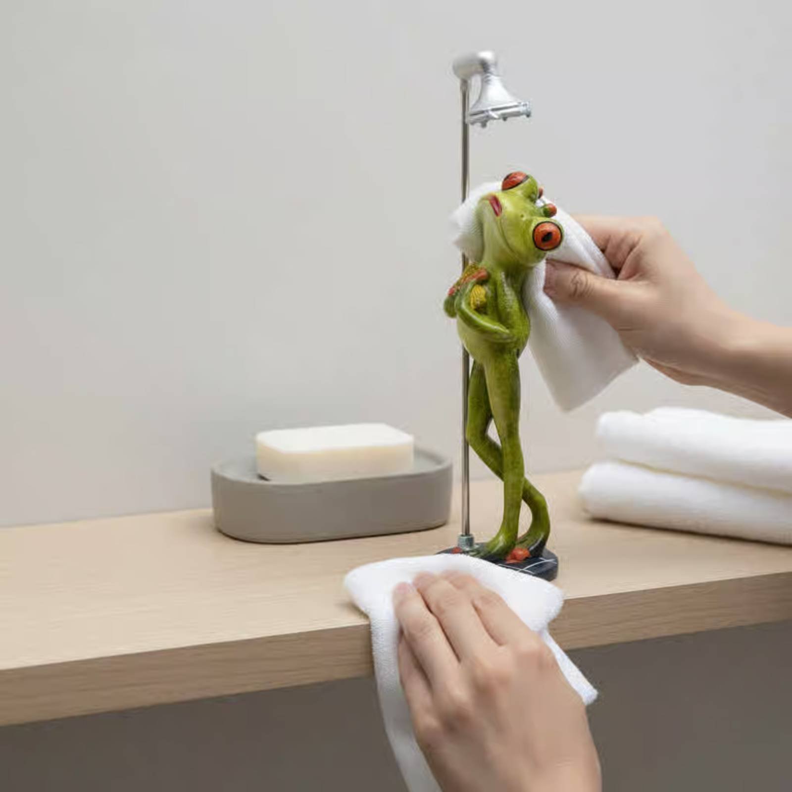 Showering Frog Figurine Novelt - Home In Bathroom avis et prix