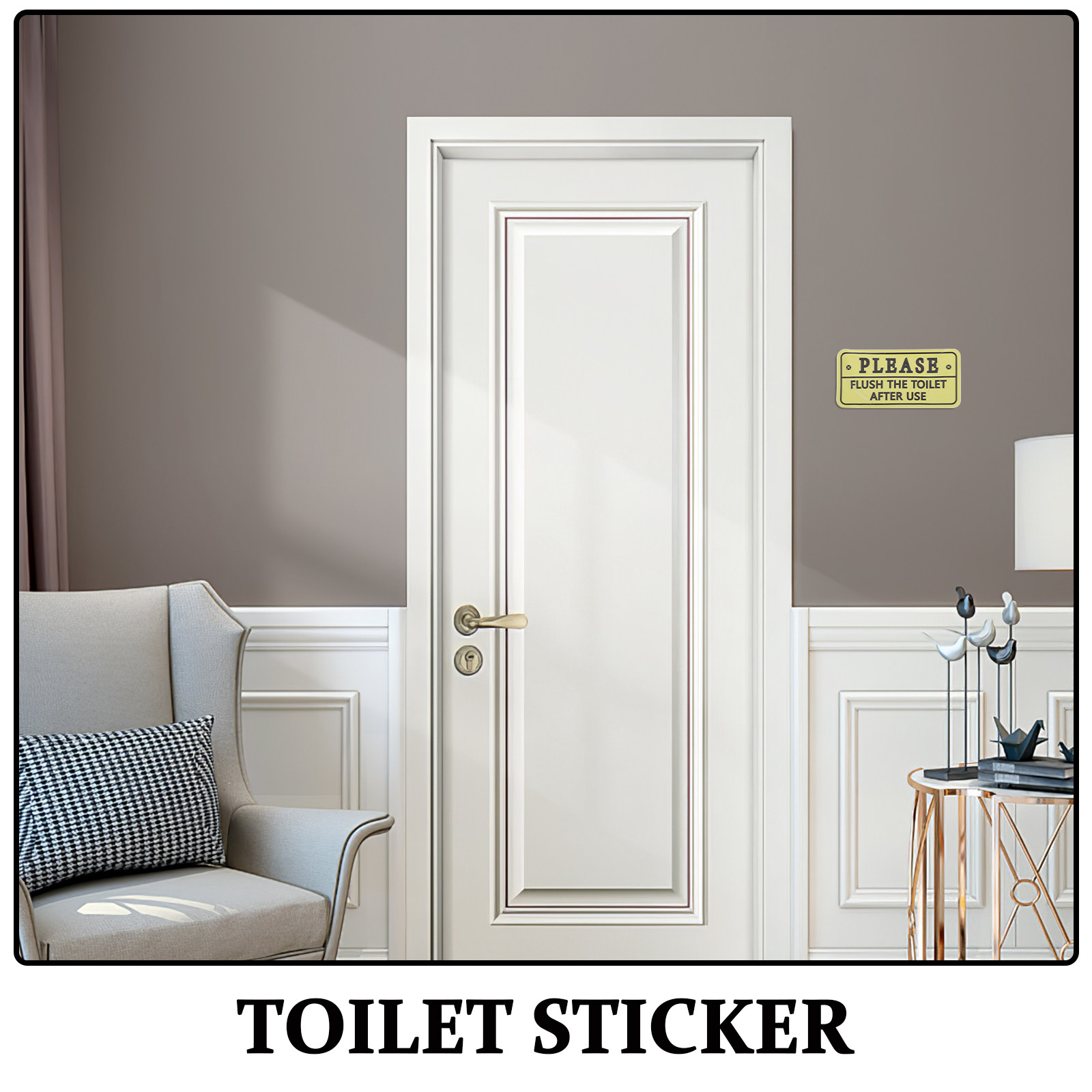 2Pcs Waterproof Please Flush T - Home Bathroom Etiquette avis et prix