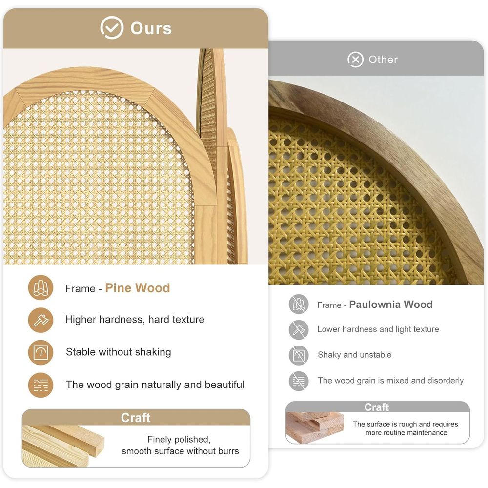 Natural Wave 3-Panel Rattan Ro - Home In Bathroom avis et prix