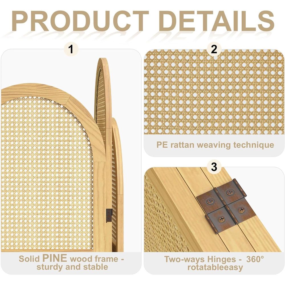 Natural Wave 3-Panel Rattan Ro - Home In Bathroom avis et prix