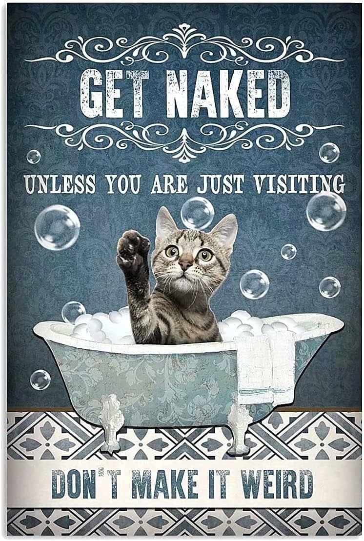 Kitten Bathroom Metal Tin Sign - Bathroom Home Visit avis et prix