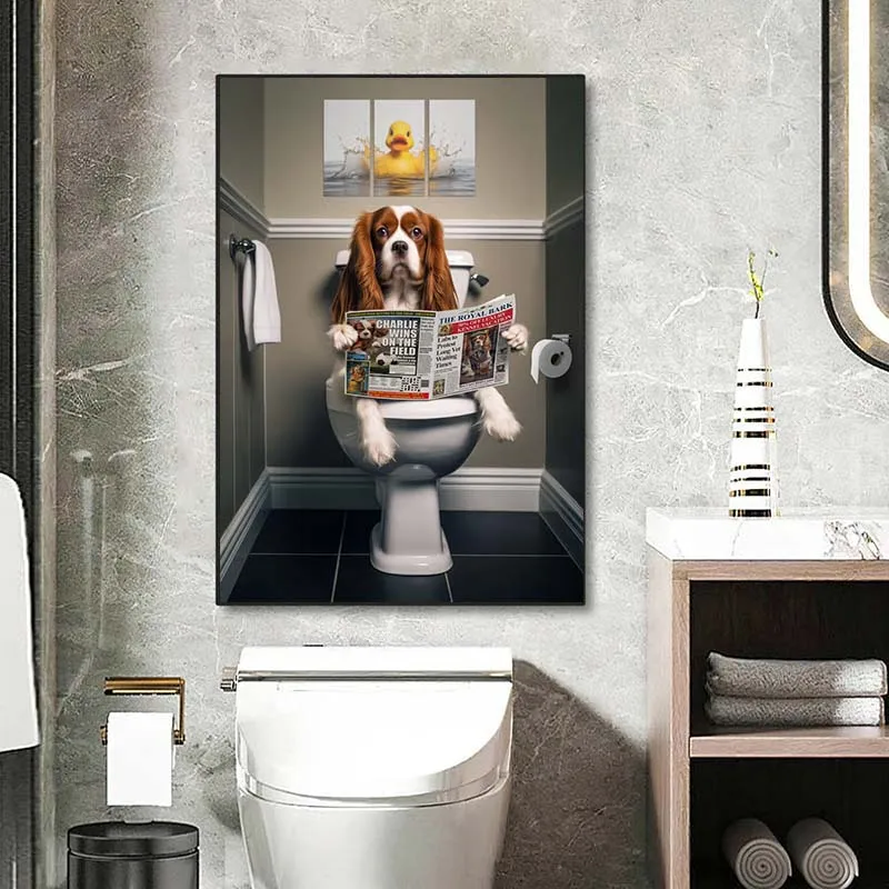 Funny Animal Wall Art Poster P - Home Bathroom Pic avis et prix