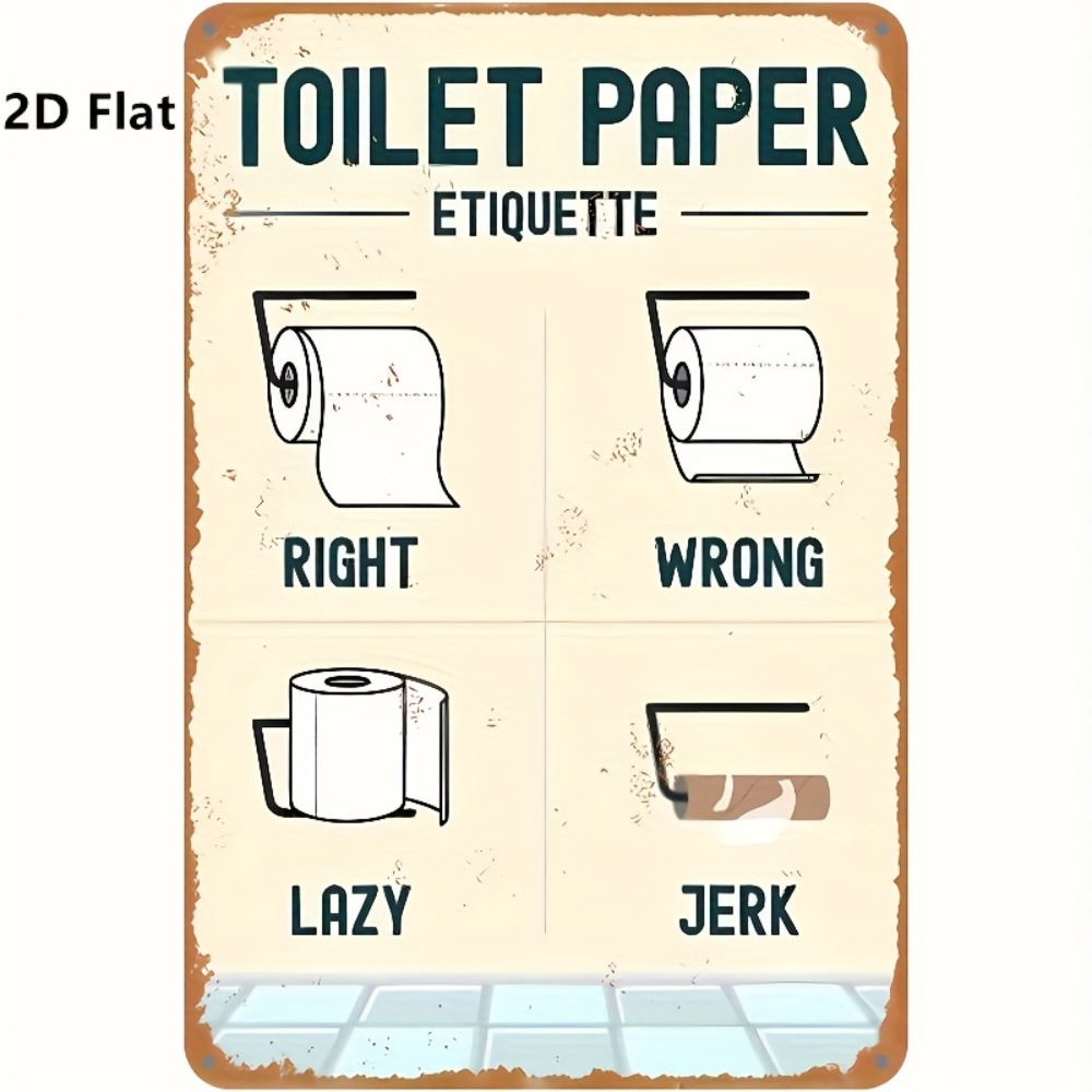 Toilet Paper Etiquette Sign 2D - Home Bathroom Etiquette avis et prix