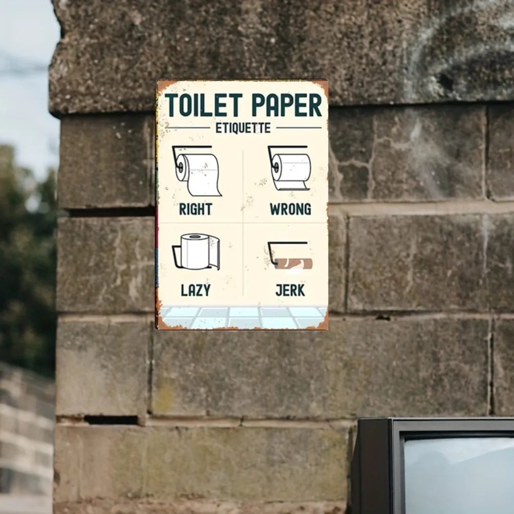 Humorous 2D Flat Toilet Paper  - Home Bathroom Etiquette avis et prix