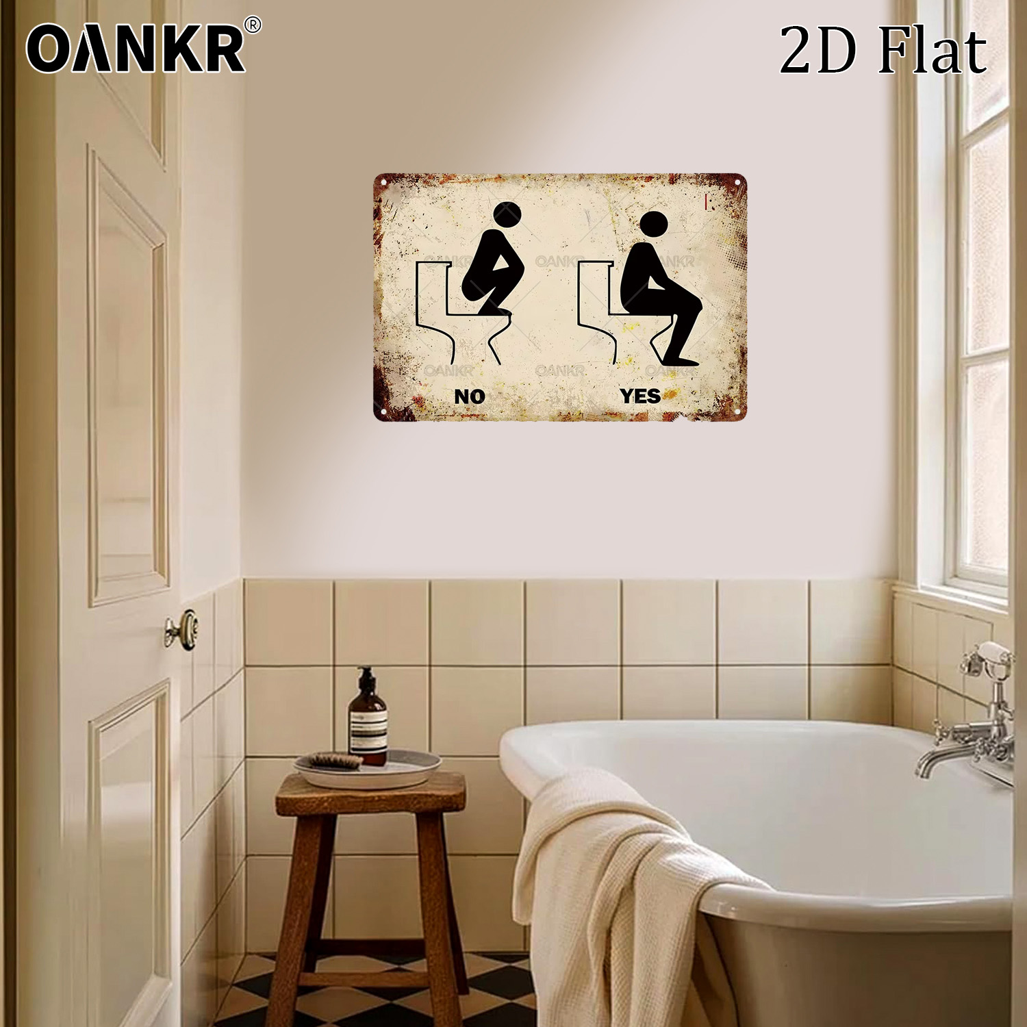 Funny Toilet Etiquette Metal T - Home Bathroom Etiquette avis et prix